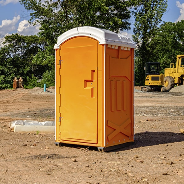 how often are the portable restrooms cleaned and serviced during a rental period in Lineville AL